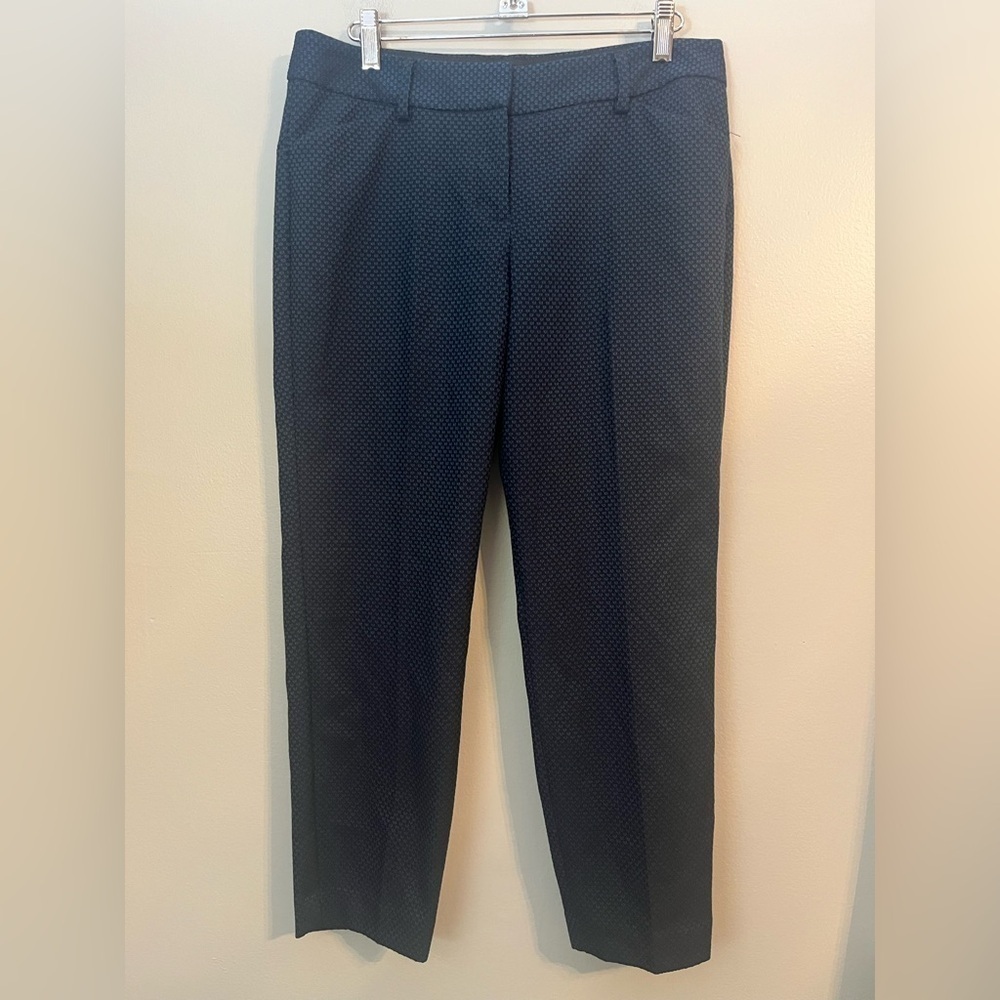 Tailored Women's Navy Patterned Dress Pants